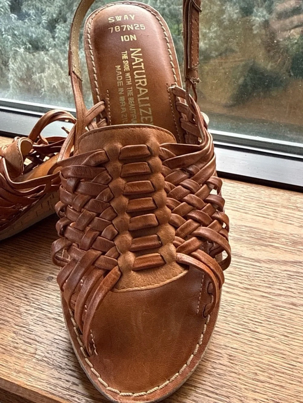 Vintage Naturalizer Woven Leather Huarache Slingback Sandals Size 10N